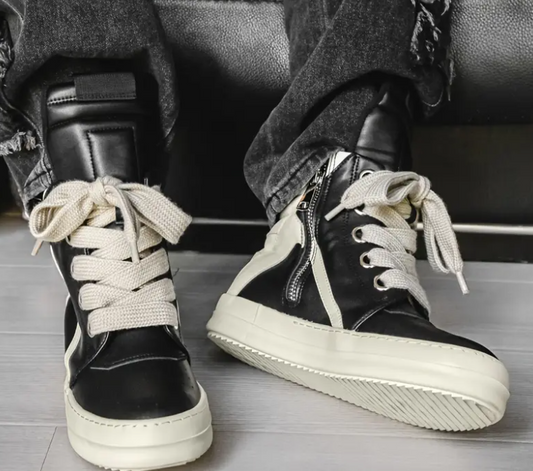 BLACK HIGH TOP SNEAKERS